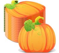 Marspark 100 Pcs Thanksgiving Day Pumpkin Napkins Fall Disposable Paper Napkins Autumn Party Decorative Supplies for Harvest Halloween Holiday Lunch Dinner Table Decor Party Favor(Orange)