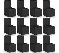 Marspark 12 Pcs Black Ballot Boxes Raffle Donation Box for Fundraising 6 x 6 x 12 Inch Cardboard Ticket Case with Slot and Header for Collecting Business Card Voting Contest