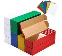 Marspark 12 Pcs Trading Card Storage Boxes with Dividers & Labels 1000 Count Corrugated Cardboard Baseball Cards Storage Boxes Collectible Collection Cases for Sports, TCG, Baseball and More