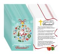 Marspark 200 Pcs Spanish Christmas Gospel Tract Card Bulk Salvation Card Pocket Holy Prayer Postcard Inspirational Bible Verses Bookmark for Christian Gift (¿Tienes alguna pregunta sobre la Navidad?)