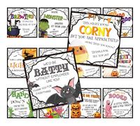 Marspark 24 Pcs Halloween Greeting Cards Cute Thank You Cards Funny Appreciation Notes Bulk Postcards for Halloween Birthday Party Gifts, 12 Designs (Spider Web)