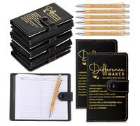 Marspark 30 Sets Difference Maker Employee Appreciation Gifts Inspirational A5 Leather Notebooks with Pens Thank You Motivational Gifts for Men Women Volunteers Teacher (Black)