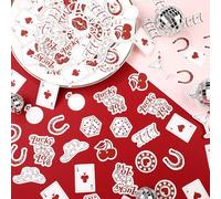 Marspark 300 Pcs Lucky in Love Bachelorette Confetti Decorations Western Bachelorette Party Decoration Vegas Bridal Shower Confetti Lucky in Love Casino Party Favor Poker Decorations Dice Decor
