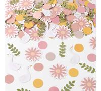 Marspark 300 Pcs Silly Goose Confetti Goose Theme Double Side Confetti Table Decor Daisy Leaves Circles Paper Scatters for Baby Shower Bridal Wedding Birthday Party Decoration Supplies
