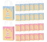 Marspark 36 Pcs Baseball Ice Cream Drip Pattern Kraft Gift Bags with Handles Baseball Ice Cream Drip Pattern Goodie Favor Snack Goodie Treat Paper Party Favors Bags for Sport Teams Birthday Supplies