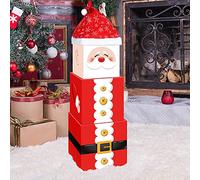 Marspark 4-Piece Christmas Nesting Boxes (Santa) - Stackable & Decorative - 25cm, 30cm, 33cm, 56cm Snow Cap