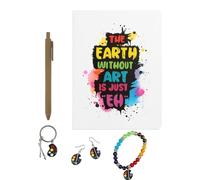 Marspark 5 Pcs Artist Gifts for Women A5 Notebook Lined with Pen Artsy Painters Palette Keychain Earrings Bracelet Art Teacher Appreciation Gift for Women Art Lover Artsy Christmas Birthday