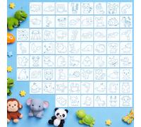 Marspark 66 Pcs Spring Small Stencils for Crafts Reusable 3 Inch Stencils for Painting on Wood DIY Craft Paint Template for Wall Home Decor Card Rock Canvas Drawing Holiday (Cute Baby Animal)