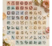 Marspark 72 Pcs Small Stencils for Crafts Reusable 3 Inch Stencils for Painting on Wood Paint Template for DIY Craft Card Canvas Drawing Project Holiday Ornament Wall Rock Home Decor