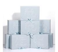 Marspark 8 Pack Bridesmaid Proposal Gifts Boxes Set, Will You Be My Maid/Matron of Honor Box with Ribbon for Wedding Bridal Party Supplies(Blue Series Style)