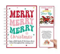 Marspark Christmas Gift Card Book 7 x 5'' DIY Merry Christmas Gift Card Book Spiral Bound Booklet to Hold for Album Envelopes Student Friends Colleague Page Organizer(Modern)
