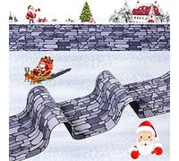 Marspark Christmas Village Accessories 5 x 50 Inch Christmas Miniature Road Village Street Mat Xmas Village Snow Street Decorations for Little Village Landscape (Gray Gravel Road Style)