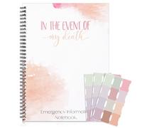 Marspark End of Life Planner in the Event of My Death Planner Organizer Notebook with Sticky Index Tabs for Beneficiary Info, Will Preparation, Last Wishe, Funeral Planning(Pink)