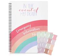 Marspark End of Life Planner in the Event of My Death Planner Organizer Notebook with Sticky Index Tabs for Beneficiary Info, Will Preparation, Last Wishe, Funeral Planning (Rainbow)
