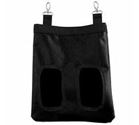 MARSPOWER Two Holes Rabbit Feeding Bag Guinea Pig Hamster Small Pet Hay Snack Bag Portable Pet Outing Snack Bag - Black