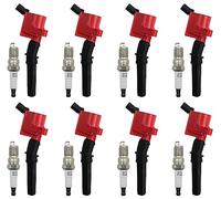 Marsram Ignition Coil Pack DG508 & Spark Plugs SP479 Double Iridium for 2000 2001 2002 2003 2004 2005 2006 2007 2008 Ford F150 F250 F350 Lincoln Town Mercury 1998-2011 DG457 SP493 4.6L 5.4L V8