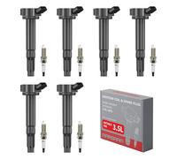 Marsram UF487 Ignition Coil Pack & Double Iridium Spark Plug Fit for Toyota Lexus 2005-2018 Camry Highlander Avalon Rav4 Sienna Venza RX350 ES350 RX450h 3.5L V6 Replace 90919-02251 90919-A2002 6Pcs