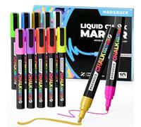 Marsrock Liquid Chalk Pens,10 Vibrant Colors Chalk Pens, Reversible Tip, Wet Erase, Water-Based Chalkboard Markers for Blackboards, Windows, Glass, Mirrors, Signs,Car- Ideal for Restaurants & Home