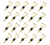 Marsrut (20PCS) Heart-Shaped Bottle Stoppers, 4.1"" Long, For Wine & Beverage in Stainless Steel, Love Elegant Design for Guests (Gold Color), Normal, heart-bottle-stoppers-140324