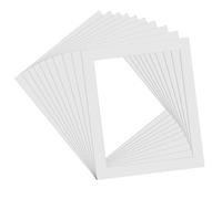 Marstey 10pcs Photo Mats, Paper Picture Mat Rectangular Picture Frame Mat Board, Cardboard Photo Mount for Frames White Card Picture Frame Inserts Mounts for 10x12 inch Painting Artwork