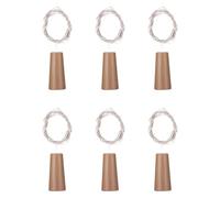 Marstey 6pcs LED Wine Bottle Stopper Lights (2 Meters 20 Lights) snap-on Style Bag (Warm Color)