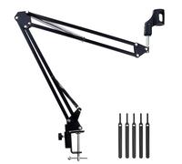 Marstey Microphone Stand, Boom Arm, Microphone Arm, Mic Boom Arm, Adjustable Scissor Mic Arm Stand with Desk Mount Clamp, with Velcro,For Blue Yeti HyperX QuadCast S SoloCast Snowball and other Mic