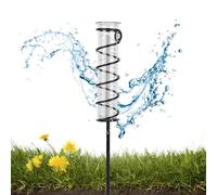 Marstey Rain Gauge with Stake Spiral, 7 Inch Measuring Capacity Outdoor Glass Rain Gauge, Garden Water Rain Measure Water Measuring Cup for Garden Patio Yard Lawn