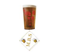 Marstons Official Limited Edition Poppy Pint Glass & MBS Thin Beer Coaster