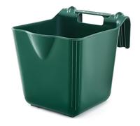 Marsui 1 Pcs 15 Quart Horse Feeders for Stall Hook Over Hanging Fence Hay Feeder Mountable Livestock Plastic Feed Bucket for Farm Stalls Pasture, Stable to Feed Horses Sheep Cattle Cows Etc (Green)