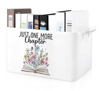 Marsui 1 Pcs Book Storage Basket Just One More Chapter Bin, Fresh Color