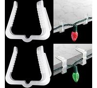 Marsui 150 Pieces Christmas Light Hanger Hooks 1 5/8 inch Fascia Boards Clips Weatherproof Plastic Outdoor Holiday Light Clip for Christmas Party Decoration Roof Gutter Fence Eave
