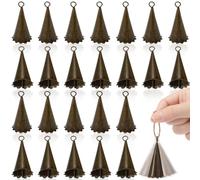 Marsui 20 Pcs Vintage Witch Bells with Floral Border Antique Bronze Indian Bell Set Small Witch Craft for DIY Home Garden Door Decor Hanging Wind Chimes Car Pet Collar Pendant Indian Home Decor