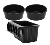 Marsui 3 Pcs Rubber Feed Pan for Horses, 1 17-Quart Over The Fence Feeder and 2 4-Quart Feed Pan Bucket Water Trough Bowl for Horses Dogs Goat Indoor Outdoor Farm Animal