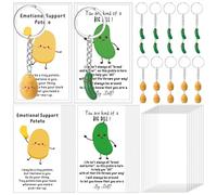 Marsui 40 Pcs Back to School Gifts Bulk for Students Teachers Positive Potato Pickle Keychain Small Employee Appreciation Gifts (Classic)