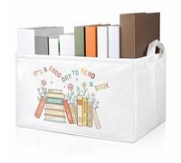 Marsui Book Lover Gifts It's a Good Day to Read Book Storage Basket to Be Read List Storage Bin Bookish Accessories Bookworm Gift for Club Members Student Teacher Reading Accessories