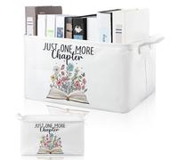 Marsui Book Lover Gifts Just One More Chapter Book Storage Basket to Be Read List Storage Bin Bookish Accessories Bookworm Gift for Club Members Student Teacher Reading Accessories