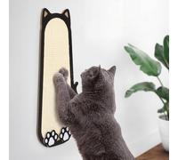 Marsui Indoor Cat Wall Scratcher Mat 24 x 9.5 Inch Sisal Wall Mounted Cat Scratcher Board Pad with Hook and Loop for Mirror Indoor Decoration Furniture Protector