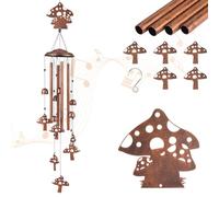 Marsui Wind Chimes for Outdoor Garden Decor, Mushroom Duck Pentagram Yard Decoration, Cute Small Wind Chimes for Garden Lovers, Housewarming Gifts for Women Mom (Mushroom Style)