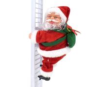 MarsVook Electric Climbing Santa Claus Christmas Decoration, Musical Moving Figure Indoor Outdoor Tree Ornament (Ladder Santa)