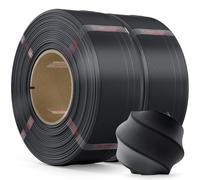 MarsWork 1.75mm PLA 3D Printer Filament, 2kg (4.4lbs), Black+Black, Refill for Reusable Spools, Premium Quality, Bambu Lab Compatible