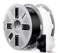 MarsWork PLA Basic Pre-Dried Filament with Reusable Quick Change Spool, 2 kg, 1.75 mm 3D Printing Filament, Compatible with Bambu Lab 3D Printers, Black + White