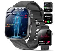 Marsyu 2025 Smartwatch ECG+HRV/Uric Acid/BMI/Bluetooth Calls,1.97" AMOLED Screen Smart Watches with Blood Pressure/SpO2/Heart Rate/Sleep Monitor/Messages Reminder Sport Fitness (Obsidian Black)