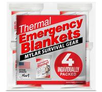 Mart Cobra Emergency Blankets x4 Survival Blanket Mylar Blanket Space Blankets Thermal Blankets Emergency Supplies Car Emergency Thermal Blanket Survival for Bug Out Gear Camping Foil Blanket Solar