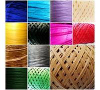 Mart-Mon Ltd. Raffia Paper Ribbon 7mm Decorating Flowers Gifts Crafts Scrapbooks, Size- 10m, Color- Turquoise