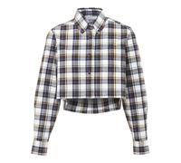 Marta Checked Cropped Shirt Ecru S