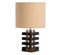 Marta table lamp in glass and textured fabric Amber one size