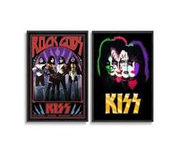 MArtDesign 2 PCS Kiss Poster Rock Bang Vintage Canvas Poster And Wall Art Modern Family Bedroom Office Gym Decor Gift 12x18inch(30x45cm) Style-6