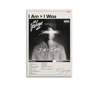 MArtDesign 21 Savage Poster I Am I Was Album Music Canvas Poster And Wall Art Modern Family Bedroom Office Gym Decor Gift 12x18inch(30x45cm) Unframe-style