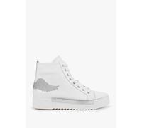 MARTE Angels White Leather Silver Wing High Top Trainers Size: 36, Col