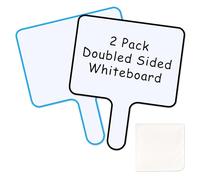 Marte Vanci A4 Handheld Whiteboard, 2 Pack Double Sided Dry Erase Answer Paddles, Portable Small White Boards Erasable with Wipe for Students Teachers Home School Teaching
